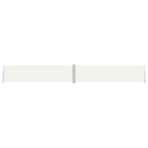 vidaXL Retractable Side Awning Cream 63"x472.4" - Garden Patio Privacy Screen, Automatic Roll-Back, UV/Tear/Water-Resistant Polyester