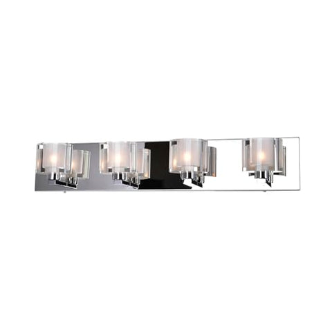 Tina 4 Light Wall Sconce – Chrome Finish with Clear Glass Shade for Powder Room, Dressing Room, Bathroom