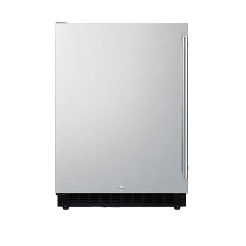 Summit 24" Built-In Refrigerator, 4.8 cu.ft., ADA Compliant, Undercounter, Stainless Steel Wrapped - AL54CSSLHD (Left Handed Door Swing)
