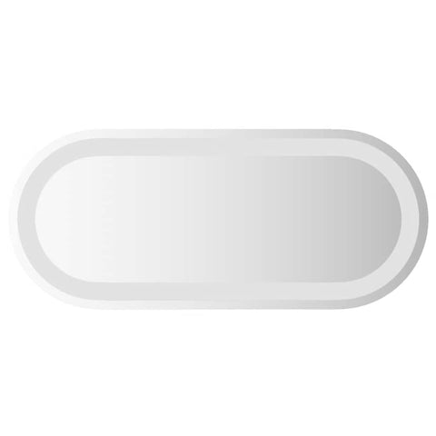 vidaXL LED Bathroom Mirror Clear Glass 23.6x9.8 in Oval Modern