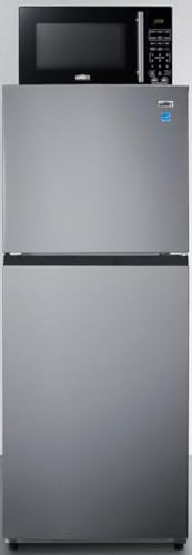 Summit Appliance MRF1089PLALHD Microwave/Refrigerator-Freezer 10.1 cu.ft Combination with Allocator, (LHD, Stainless Steel Look)