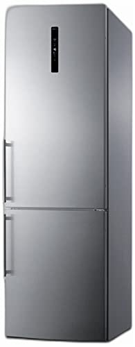 Summit 24" Refrigerator, 10.6 cu.ft Capacity Refrigerator - Freezer, Bottom Freezer, Ice Maker, Stainless Steel- FFBF249SS2IM
