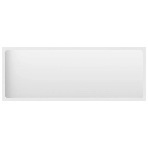 vidaXL Modern Bathroom Mirror/Engineered Wood Acrylic/Wall-Mountable Contemporary Design/White 39.4"x0.6"x14.6"