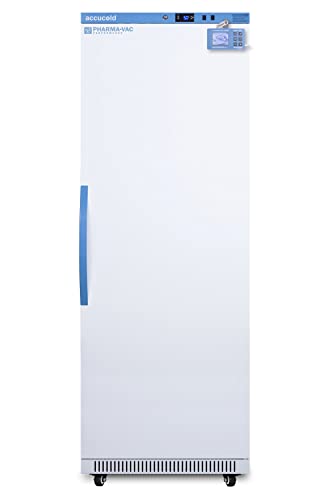 Summit Appliance ARS18PVDL2B 18 Cu.Ft. Upright Vaccine Refrigerator; Automatic Defrost; Digital Data Logger; Silver-ion Handle and Hospital Grade Cord with 'Green Dot' Plug