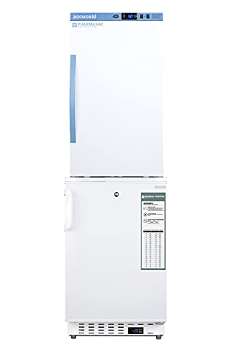 Summit Appliance ARS3PV-ADA305AFSTACK 20" Wide Vaccine Refrigerator/Freezer Combination; Includes ARS3PV Refrigerator and ADA305AF Freezer; 5.47 cu.ft; Automatic Defrost; Temperature Alarms