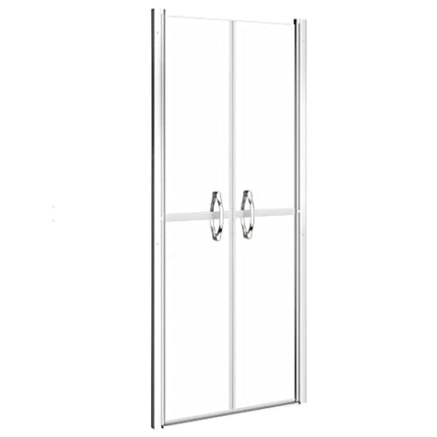 vidaXL Shower Door, ESG Safety Glass, 28"x74.8", Aluminum Frame, Clear, Modern Handles