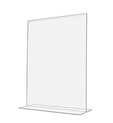 Marketing Holders Sign Holder Stand Literature Flyer Poster Frame Letter Notice Menu Pricing Deli Table Tent Countertop Expo Event Display Double Sided Bottom Loading 8.5"w x 11"h Pack of 1