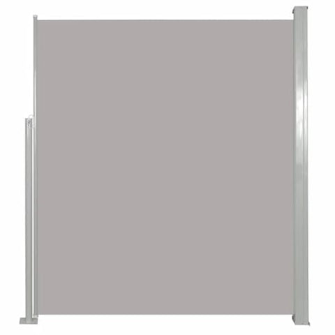 vidaXL Retractable Patio Side Awning - Gray, UV and Tear- Polyester, Durable Steel Base - Size 39.4"x 196.9" - Easy to Assemble