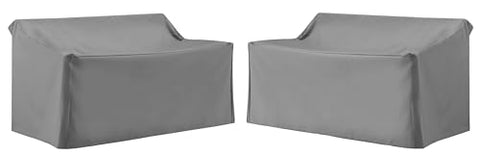 2Pc Outdoor Loveseat Furniture Cover Set Gray - 2 Loveseats