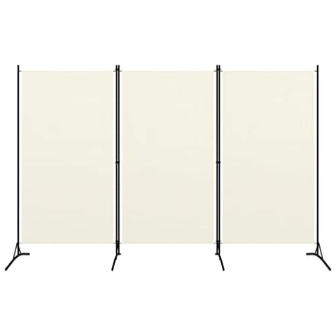 vidaXL vidaXL Room Divider, Folding 3 Panel Room Divider Privacy Screen, Freestanding Wall Divider for Room Separation, Modern Style, White Fabric