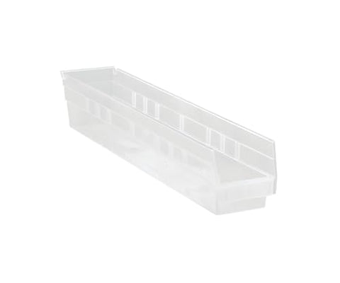 Quantum Storage Systems QSB105CL Economy Part Organizer Clear Bins 24" L x 5" W x 4" H 16 Pack