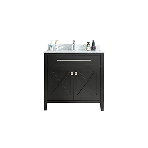 Wimbledon, 36, Espresso Cabinet White Carrera Counter