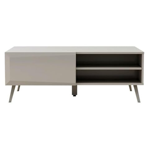 Oakestry Altus 43" Gloss Grey Coffee Table Large Modern Rectangular Center Table, Sleek Contemporary Living Room Table with Durable High-Gloss Finish for Décor, Drinks & Storage