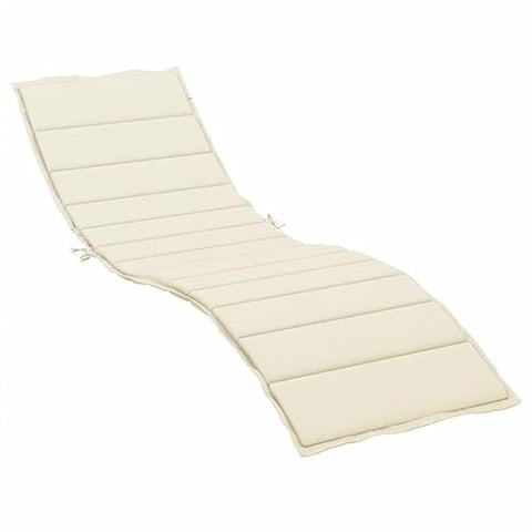 vidaXL Sun Lounger Cushion - Durable Oxford Fabric, Foam Fiber Filled, Water-Repellent, for Outdoor and Indoor Use, Cream (78.7"x19.7"x1.2")