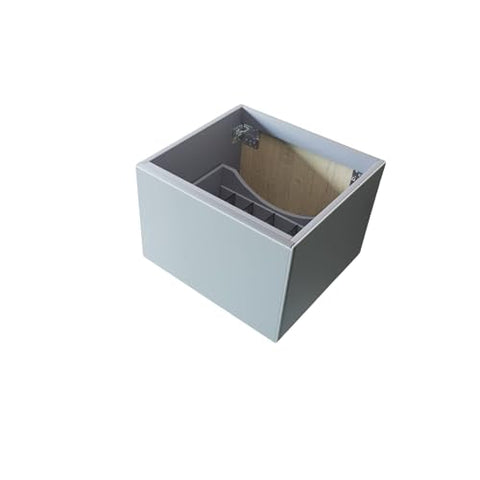 Oakestry Vitri 24 Inch Fossil Grey Bathroom Vanity Single Sink Viva Stone Matte White Solid Surface Countertop Freestanding Modern Storage Cabinet Soft Close Doors Compact Washroom Furniture