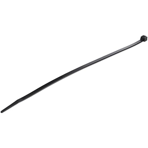 StarTech.com 10"(25cm) Cable Ties - 1/8"(4mm) Wide, 2-5/8"(68mm) Bundle Diameter, 50lb(22kg) Tensile Strength, Nylon Self Locking Zip Ties w/Curved Tip, 94V-2/UL Listed, 1000 Pack - Black, TAA