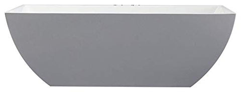 KubeBath Onde 67'' White Free Standing Bathtub, KFST1967