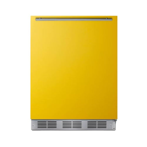 Summit Appliance BRF631BKB 24" Wide Refrigerator-Freezer, Cobalt Blue Door, 5.1 cu.ft Capacity, Cycle Defrost, Professional Handle, Interior Light, Adjustable Thermostat