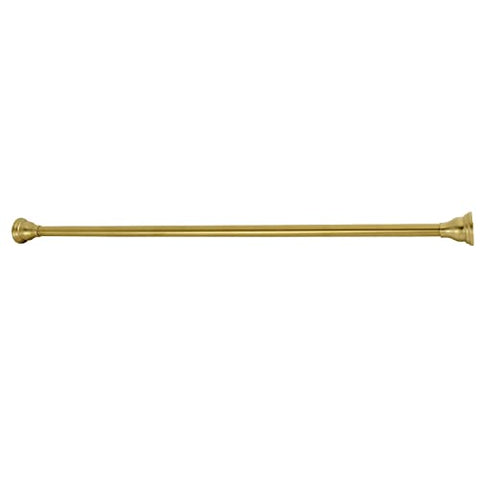 Kingston Brass SR117 Edenscape 60"-72" Stainless Steel Adjustable Tension Shower Curtain Rod with Decorative Flange, 72 x 2.56 x 2.56, Brushed Brass