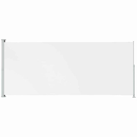 vidaXL Rectangular Patio Retractable Side Awning 78.7"x196.9", Outdoor Privacy Screen, UV, Water and Tear Polyester, Automatic Roll-Back Function, Sturdy Steel Base - Cream