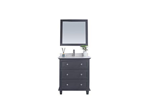 Laviva Luna - 30 - Maple Grey Cabinet White Quartz Countertop
