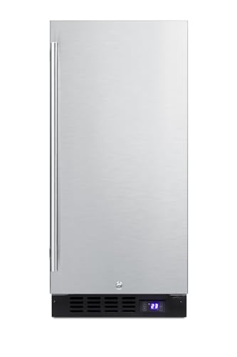 Summit SCFF1533BCSS Cabinet Freezer with 2.45 cu. ft. Total Capacity Frost Free Operation Adjustable Chrome Shelves Sabbath Mode Setting and 100% CFC Free in Stainless