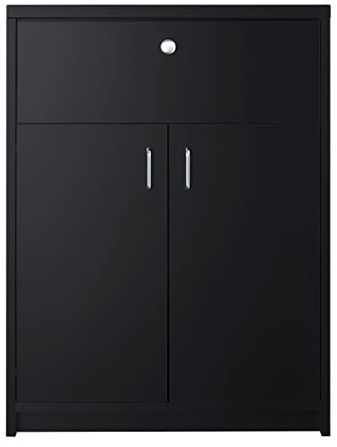 Summit Appliance CWC2ADA 26" Wide Storage Cabinet, Black; ADA Compliant Height; Slide-Out Drawer; 4 Leveling Legs; Removable Shelf; French Door Swing