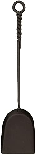 Oakestry Rope Handle Single Mini Shovel Fireplace Tool with Black Powder Coating 18-in Comfortable Long Design for Keeping Hands from Heat of fire, Black