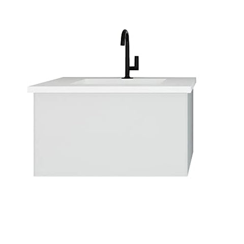 Laviva Vitri 30 - Fossil Grey Cabinet Matte White Viva Stone Solid Surface Countertop