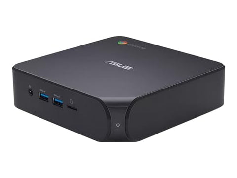 ASUS Aluminum Fanless Chromebox with Celeron 5205U, 4GB RAM, 32G eMMC Storage, Dual HDMI, Legacy RS232, Extended Power Switch, Gigabit LAN, WiFi 6, MicroSD Card Reader, VESA Mount, Chrome OS