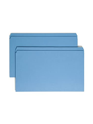 Smead File Folder, Reinforced Straight-Cut Tab, Legal Size, Blue, 100 per Box (17010)