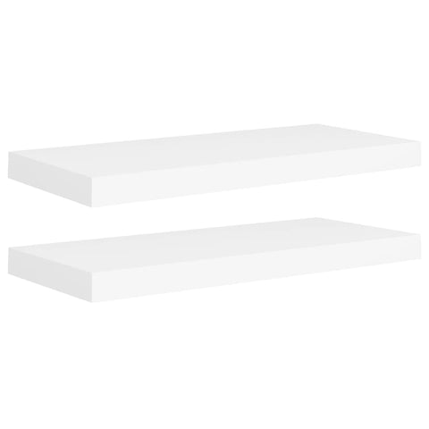 vidaXL Floating Wall Shelves Set of 2- Modern Decorative Honeycomb MDF & Metal Wall Display Shelf, 23.6"x9.3"x1.5", White