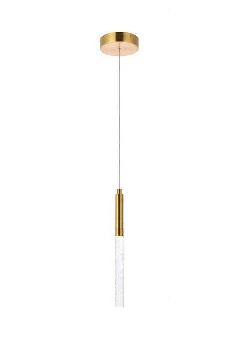 Elegant Lighting Luxurious Ruelle 1 Light Pendant for Living Room, Kitchen, Bedroom & Hallway, Gold