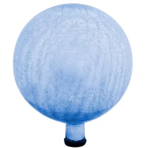 Oakestry 12" Crackle Glass Gazing Globe – Lapis Blue, Hand-Blown Mirrored Garden Ball for Yard, Patio & Outdoor Décor