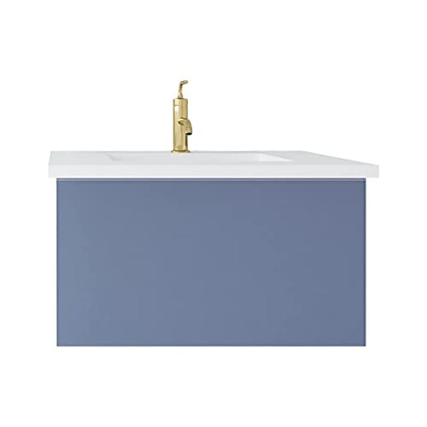 Laviva Vitri 30 - Nautical Blue Cabinet Matte White Viva Stone Solid Surface Countertop