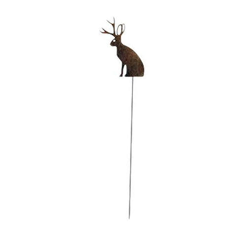 Jackalope - Rusted Garden Stake