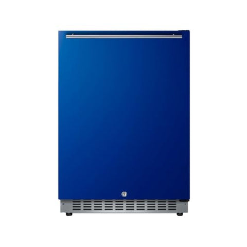Summit 24" Built-In Refrigerator, 4.8 cu.ft., ADA Compliant, Undercounter, Blue, Stainless Steel - AL54BLHD (Left Handed Door Swing)