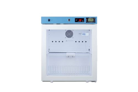 EQTemp ACR22G 19 Inch Wide Compact Healthcare Refrigerator 1.94 cu.ft External Temperature Readout (Right Hand Door Glass Door)