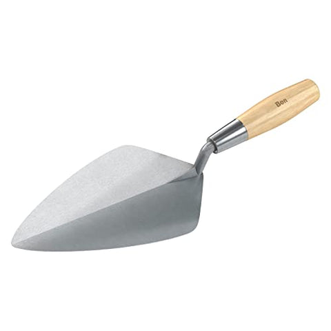 Bon 72-432 Brick Trowel - Carbon Steel Wide London 10-inch Wood Handle - For Brick, Block and Stone Masonry Construction
