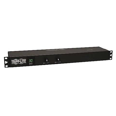 Tripp Lite 5.8kW Single-Phase Switched PDU with LX Platform Interface, 208/240V Outlets (8 C13 & 6 C19), L6-30P Input, 15ft Cord, 2U Rack-Mount, TAA (PDUMH30HV19NET),Black