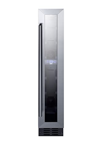 Summit Appliance SWC007 Commercial 6" Wide ADA Compliant Built-in Undercounter Wine Cellar with 7 Bbottle Capacity, Glass Door, Black Cabinet, Auto Defrost, Digital Thermostat and LED Lighting