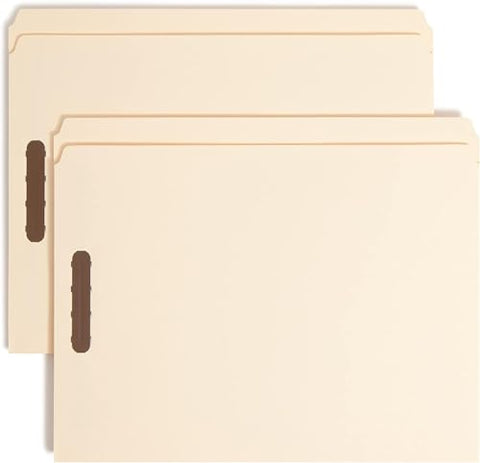 Smead Fastener File Folder, 2 Fasteners, Reinforced Straight-Cut Tab, Letter Size, Manila, 50 per Box (14513)