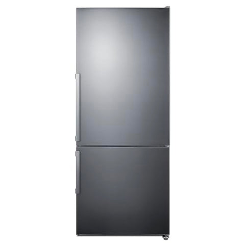 Summit FFBF284SSIM 28" Wide Bottom Freezer Refrigerator, Icemaker, 13.8 cu.ft, Stainless Steel Door, LED Lighting, ENERGY STAR Certified, Perfect for Apartments and Small Kitchen