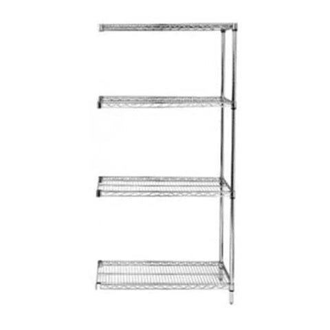 Quantum Storage Systems AD74-2154C Add-On Kit for 74" High 4-Tier Wire Shelving Unit, Chrome Finish, 21" Width x 54" Length x 74" Height