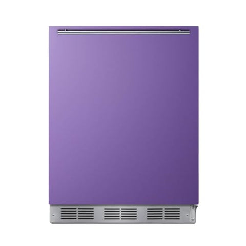 Summit Appliance BRF611WHPADA 24" Wide Refrigerator-Freezer, Lavender Purple Door, Dual Evaporator, Cycle Defrost, Interior Light, Adjustable Thermostat, 5.1 cu.ft Capacity, ADA Compliant Design