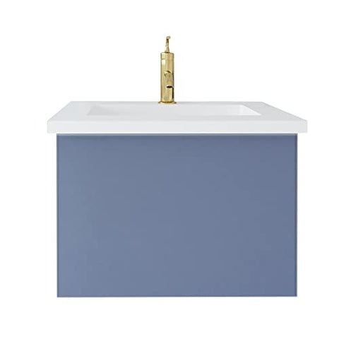 Laviva Vitri 24 - Nautical Blue Cabinet Matte White Viva Stone Solid Surface Countertop
