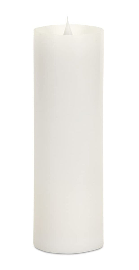 Melrose International 58651DS 9 x 3 in. Simplux LED Pillar Candle with Moving Flame, White - Set of 2