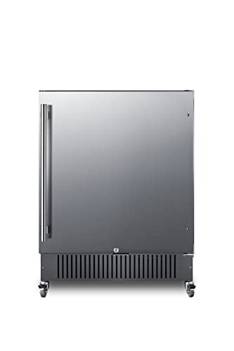 Summit 27” Refrigerator, Built-in, Outdoor Refrigerator, 4.98 cu.ft. Capacity, Mobile Fridge, Stainless Steel- FF27BSSCAS