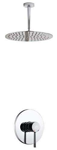 Aqua Rondo Shower Set w/Ceiling Mount 12" Rain Shower Head