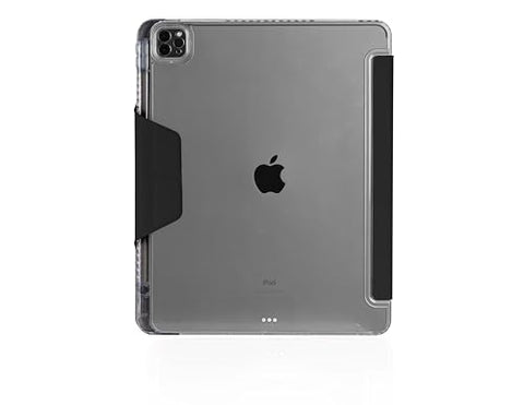 STM OPP Case for iPad Air 13-inch (M3/M2) – Ultra-Slim Folio Cover with Origami Stand, Crystal Clear Back, Drop Protection, Apple Pencil Holder, Easy Port Access – Grey